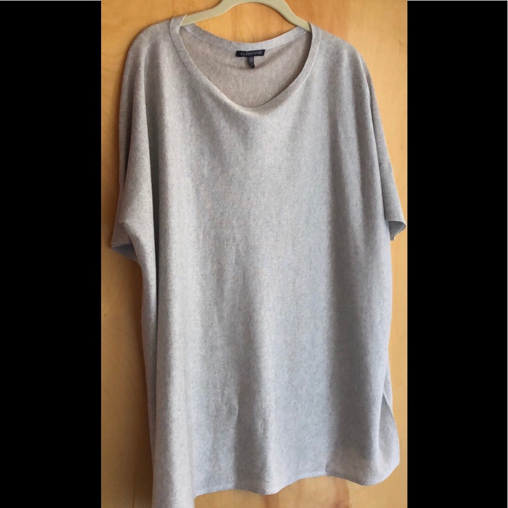 Eileen Fisher silvery lightweight sweater size S